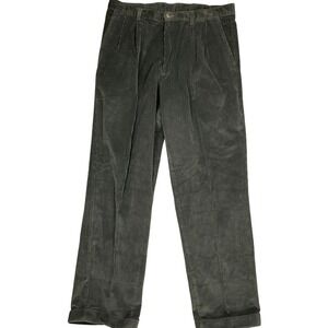 Bill Blass Corduroy Pants Mens 36W 32L Olive Green Heritage Preppy Cotton NWT